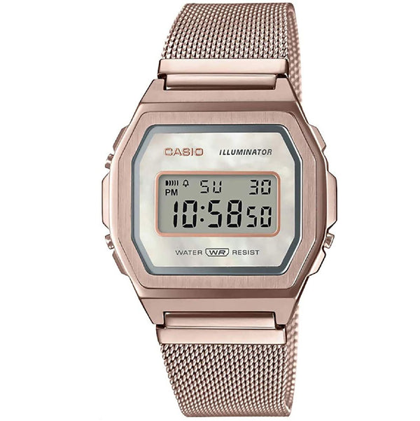 Original CASIO watch, rose gold watch,  mesh strap Casio  digial  watch with warranty by CASIO Qatar