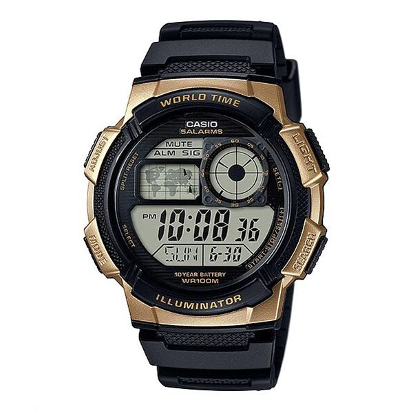 AE-1000W-1A3V, Original CASIO world timer watch for mens