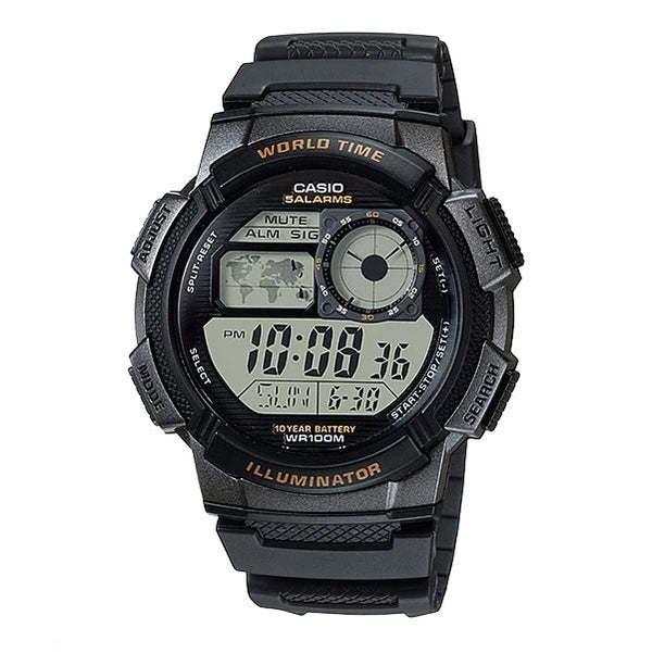 AE-1000W-1AV, Original CASIO world timer watch for mens