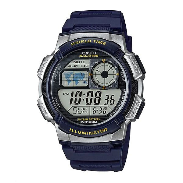 AE-1000W-2AV, Original CASIO world timer watch for mens