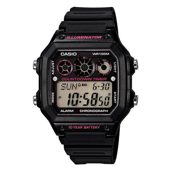 Original CASIO square mens digital watch, CASIO  AE-1300WH-1A2V,  AE1300WH 1A2V