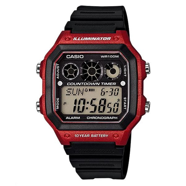 Original CASIO square mens digital watch, CASIO AE1300WH, AE-1300WH-4