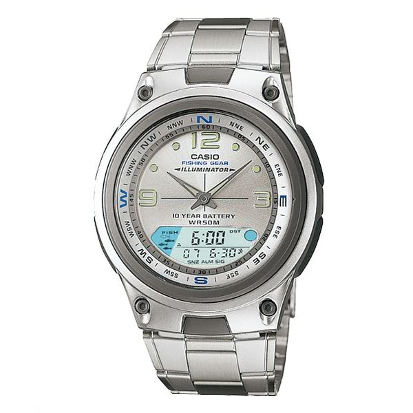 AW-82D-7A | Authentic CASIO Analog & Digital, stainless teel, water resistance illuminator watch