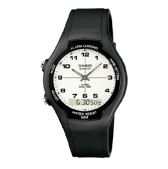 AW-90H-7BV | CASIO digital & analog rubber strap watch with warranty