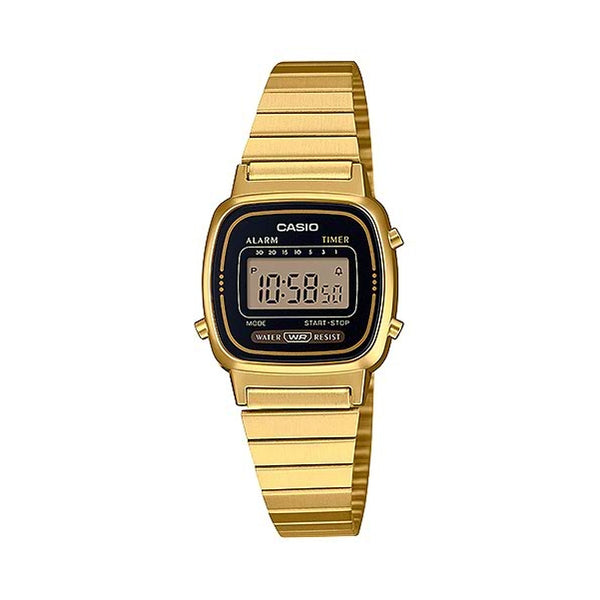LA670WGA-1, Authentic CASIO women's watches, stainless steel, digital, and water resistance