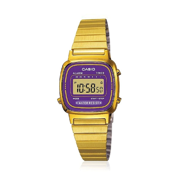    LA670WGAT-6D, Authentic CASIO women's watches, stainless steel, digital, and water resistance