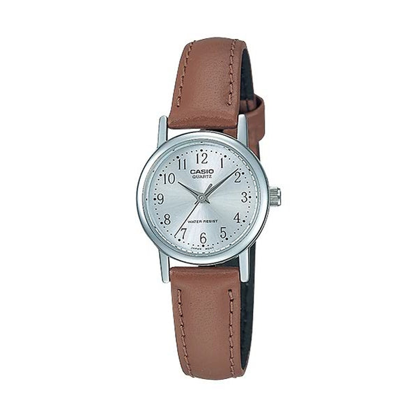Authentic CASIO leather strap, Japanese quartz watch with warranty