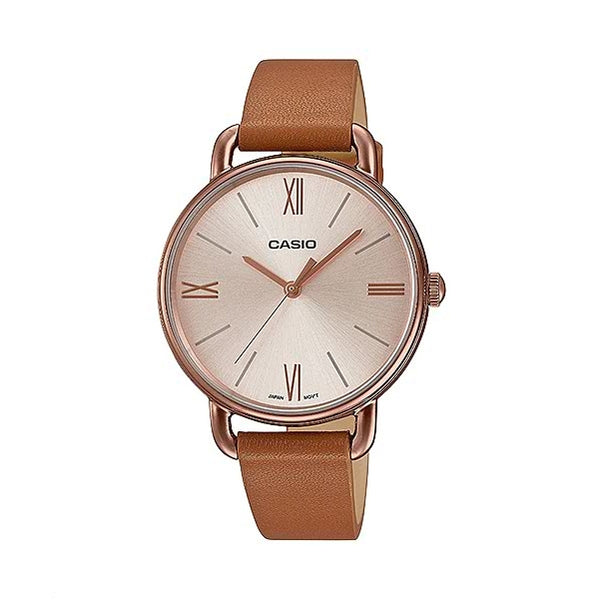 Rose gold watch, leather strap watch, womens watch