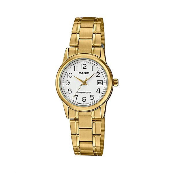 LTP-V002G-7B2 | Authentic CASIO women's stainless steel, gold tone, and water resistance watch