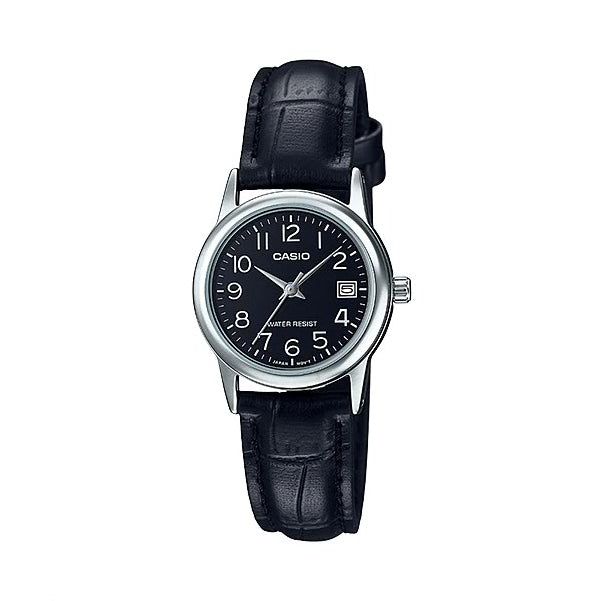 CASIO LTP-V002L-1BUDF, womens leather strap watch