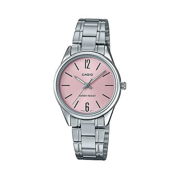 Authentic CASIO women's pink dial, stainless steel, water resistance watch with warranty by CASIO Qatar