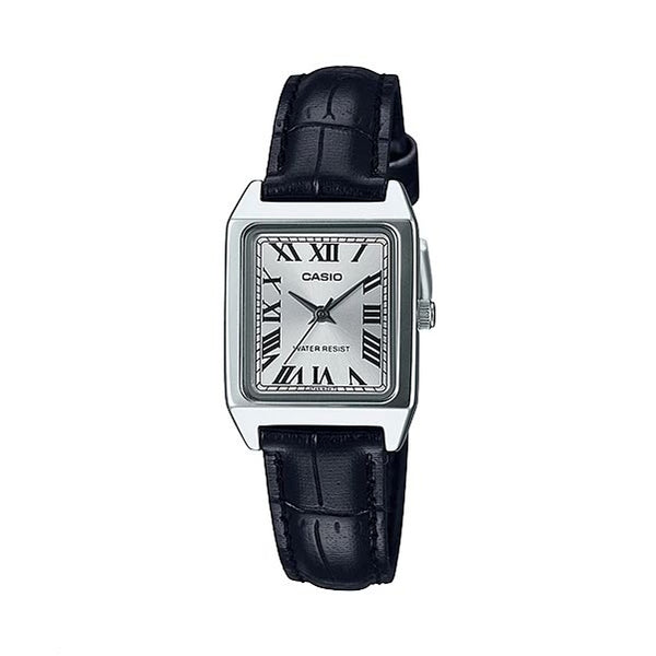 Original CASIO square watch, leather strap, women's watch
