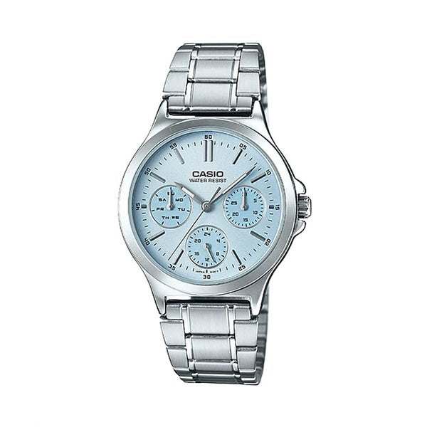 LTP-V300D-2A,Original CASIO women's, stainless steel, multi function watches