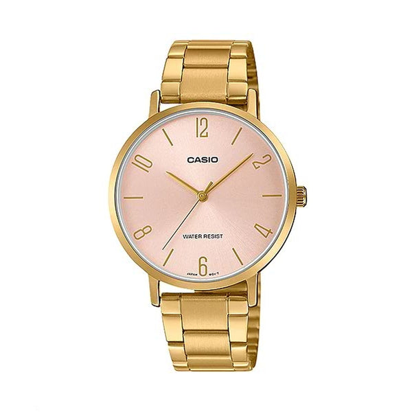 LTP-VT01G-4B | Authentic CASIO women's gold tone, stainless steel, water resistance watch