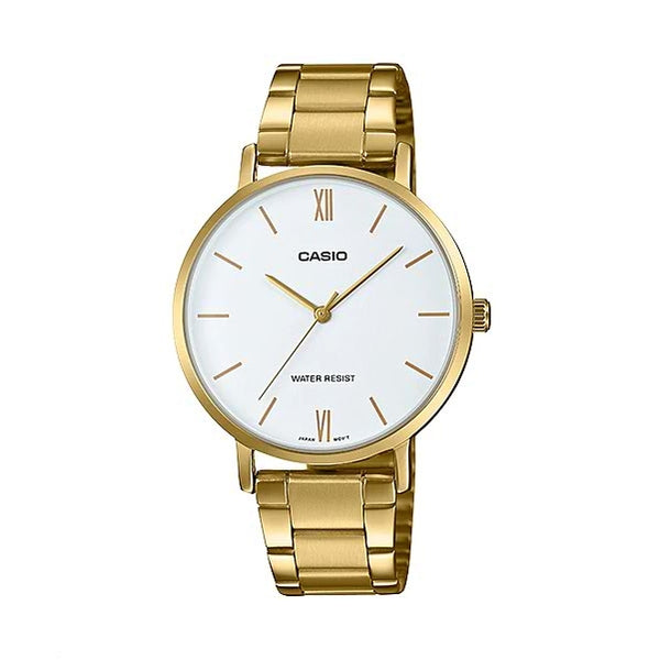 LTP-VT01G-7B | Authentic CASIO women's gold tone, stainless steel, water resistance watch
