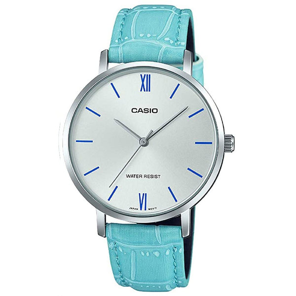  Authentic CASIO women's, leather strap, quartz watch, and water resistance watch