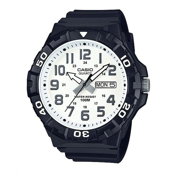 MRW-210H-7AV | Orignal CASIO mens big size date and day, silicon strap watch.