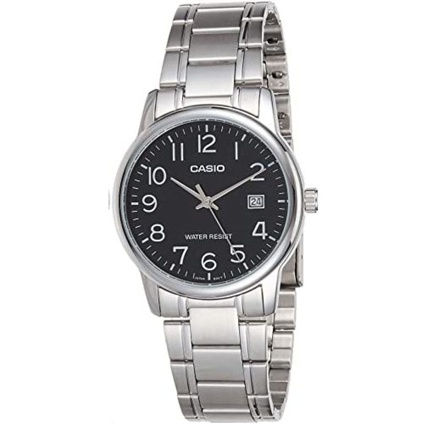 MTP-V002D-1B, Authentic CASIO mens stainless steel water resisanca watch with warranty by CASIO Qatar