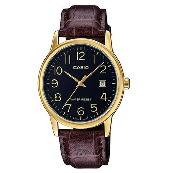 Original CASIO MTP-V002GL-1BUDF, leather, strap watches in Doha, Qatar.