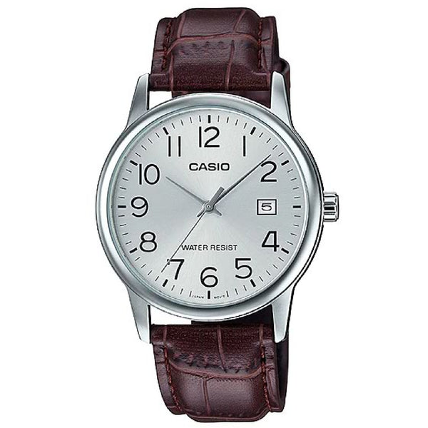 Original CASIOMTP-V002L-7B2UDF, Mens Watch, Leather Strap, Japanese Quartz, and Water Resistance Watch with One Year Warranty from No.1 Online Store in Doha Qatar.