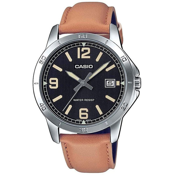 MTP-V004L  CASIO brown leather strap watches in Qatar